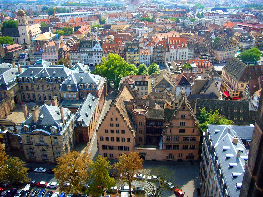 史特拉斯堡登上教堂高塔的風景